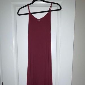 Red flowy tank top dress